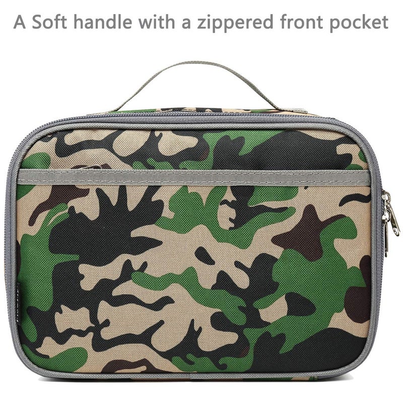 FlowFly Kids Lunch box Insulated Soft Bag Mini Cooler Back to School Thermal Meal Tote Kit for Girls, Boys, Forest - Image 2